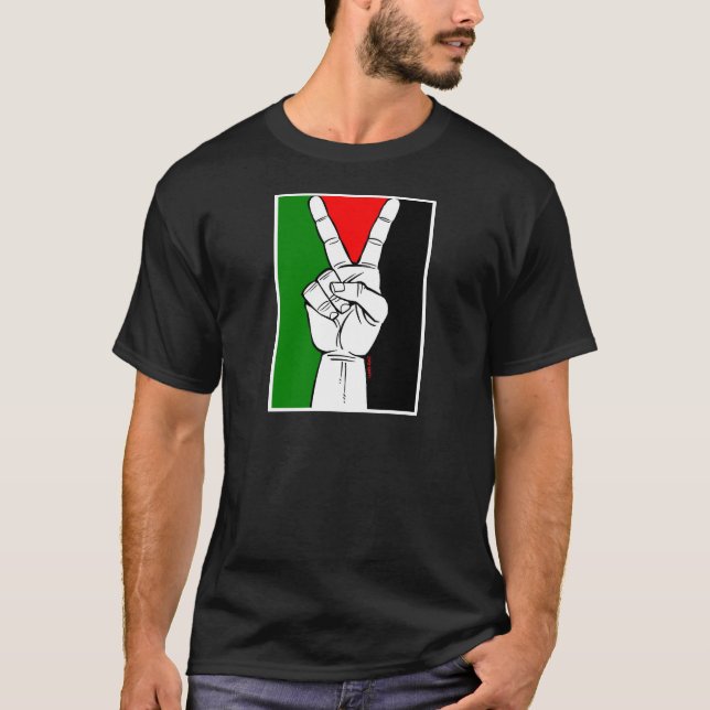 T-shirts Bandeira da paz de Palestina (Frente)