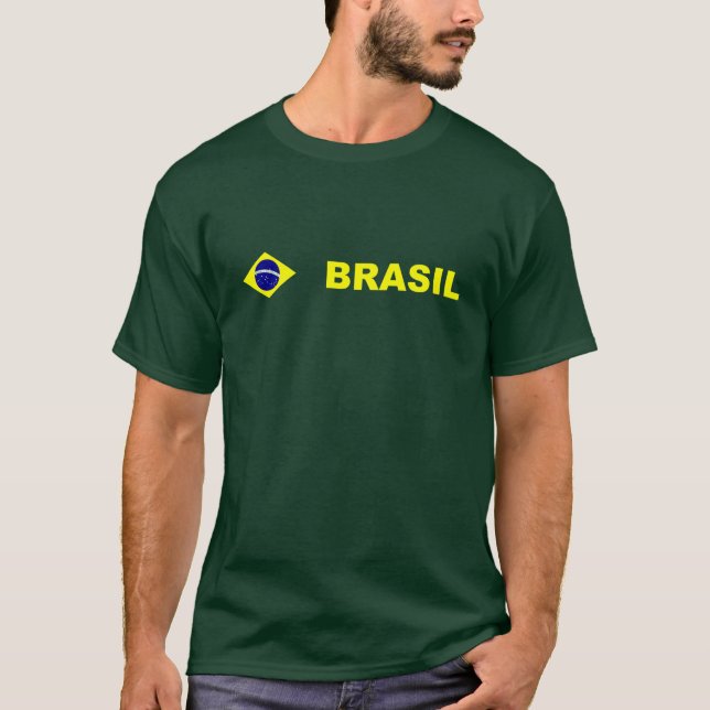T-shirts Bandeira da roupa do Brasil (Frente)