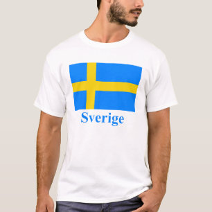 T-shirts Bandeira da suecia com nome no sueco