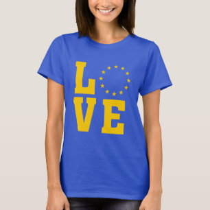 T-shirts Bandeira da UE, União Europeia, AMOR