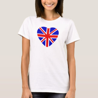 T-shirts Bandeira da União Britânica em forma de coração.