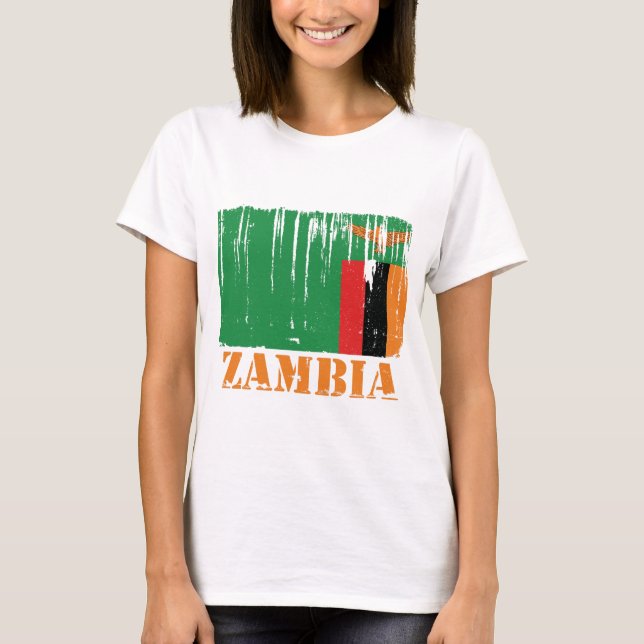 T-shirts Bandeira da Zâmbia (Frente)
