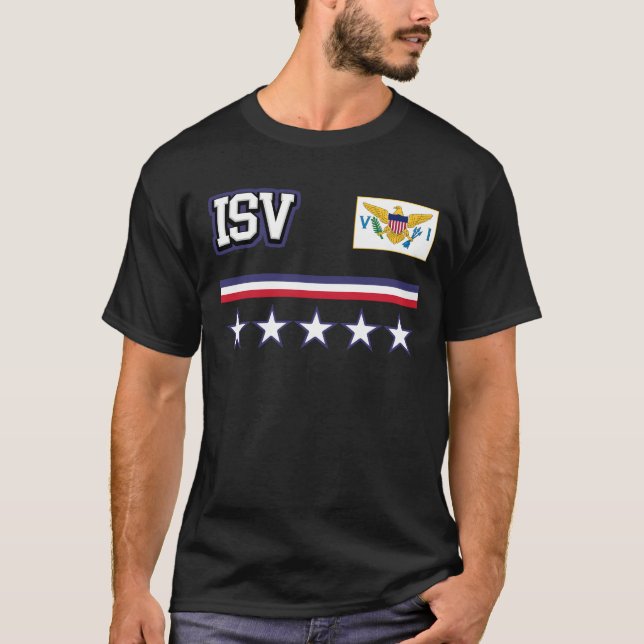 T-shirts Bandeira das Ilhas Virgens dos EUA (Frente)