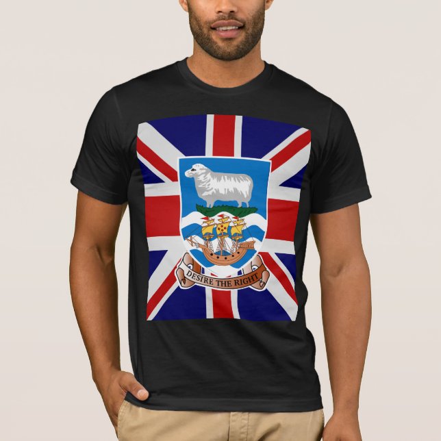 T-shirts Bandeira de alta qualidade de Ilhas Falkland (Frente)