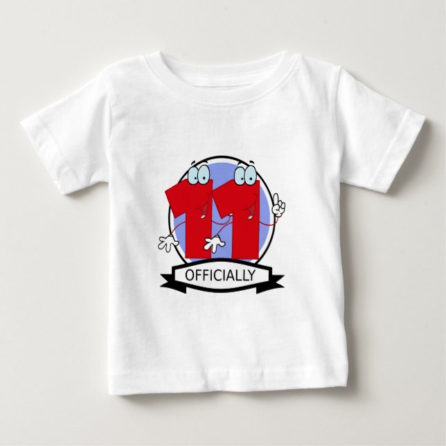 T-shirts Bandeira de Aniversário Oficialmente 11 (Frente)