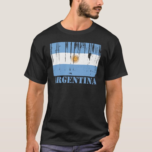 T-shirts Bandeira de Argentina (Frente)