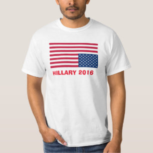 T-SHIRTS BANDEIRA DE CABEÇA PARA BAIXO DE HILLARY 2016