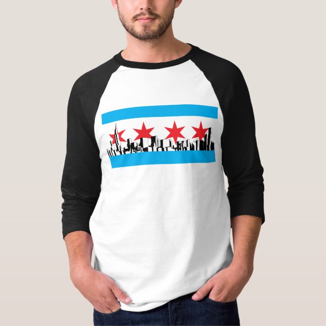 T-shirts Bandeira de Chicago (Frente)
