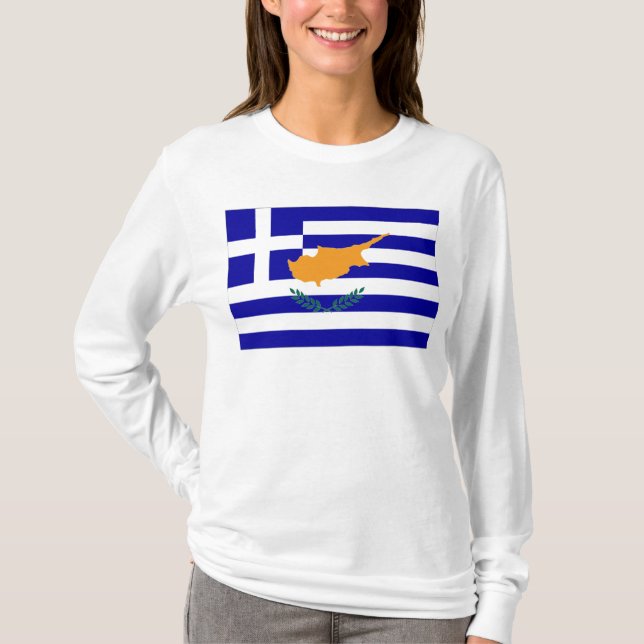 T-shirts Bandeira de Chipre do grego (Frente)