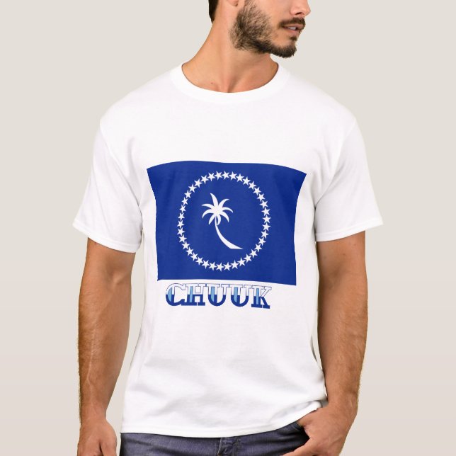 T-shirts Bandeira de Chuuk, com nome (Frente)