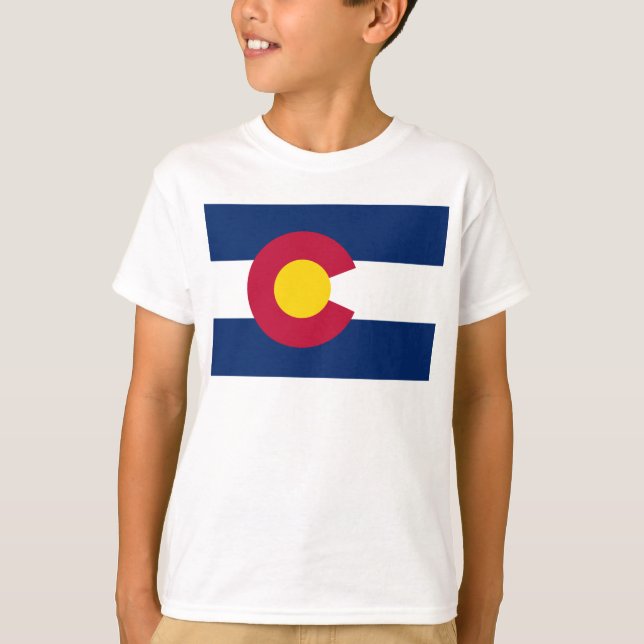 T-shirts Bandeira de Colorado (Frente)
