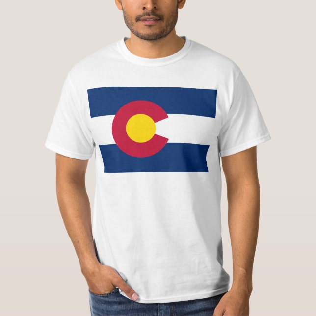 T-shirts Bandeira de Colorado (Frente)