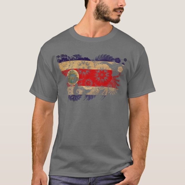 T-shirts Bandeira de Costa Rica (Frente)