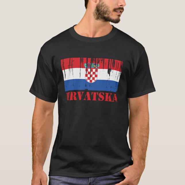 T-shirts Bandeira de Croatia (Frente)