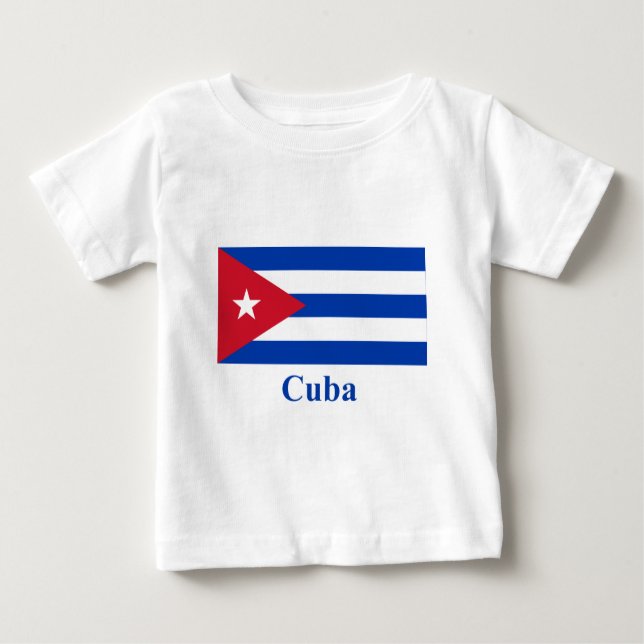 T-shirts Bandeira de Cuba com nome (Frente)