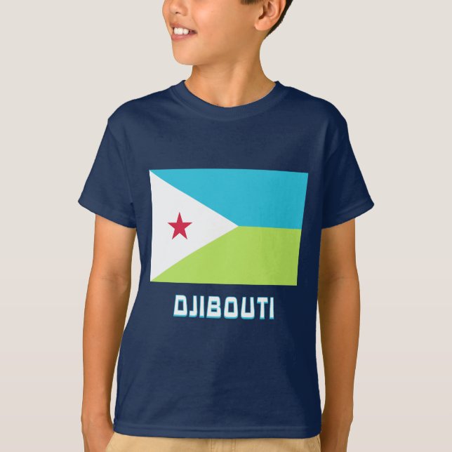 T-shirts Bandeira de Djibouti com nome (Frente)