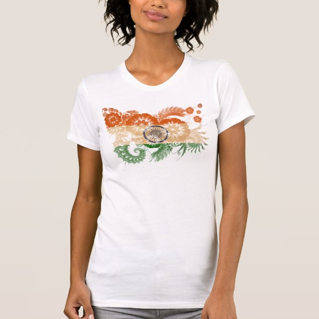T-shirts Bandeira de India (Frente)