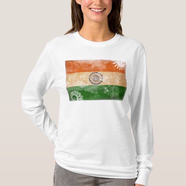 T-shirts Bandeira de India (Frente)