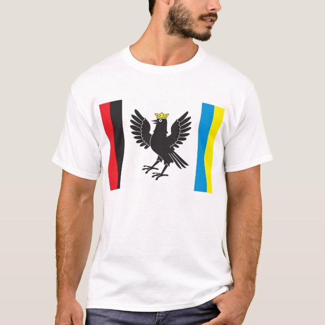 T-shirts Bandeira de Ivano-Frankivsk Oblast, Ucrânia (Frente)