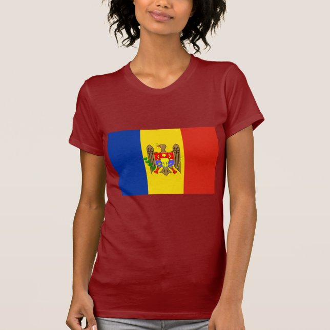 T-shirts Bandeira de Moldova (Frente)