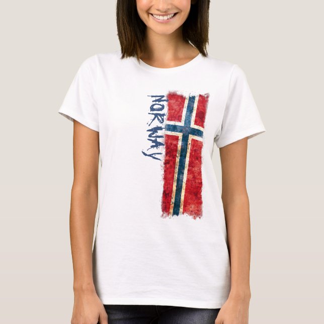T-shirts Bandeira de Noruega (Frente)