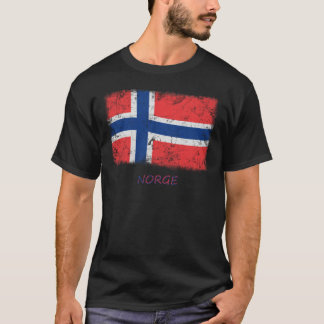 T-shirts Bandeira de Noruega do Grunge