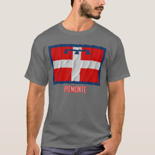 T-shirts Bandeira de ondulação de Piemonte com nome