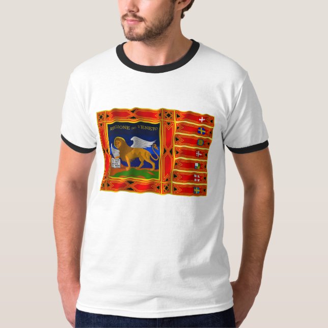 T-shirts Bandeira de ondulação de Vêneto (Frente)