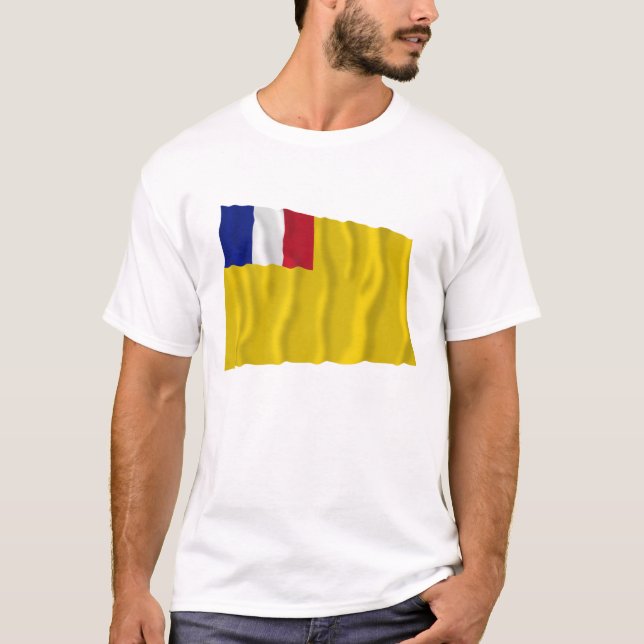 T-shirts Bandeira de ondulação francesa de Indochina (Frente)