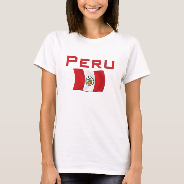 T-shirts Bandeira de Peru (Frente)