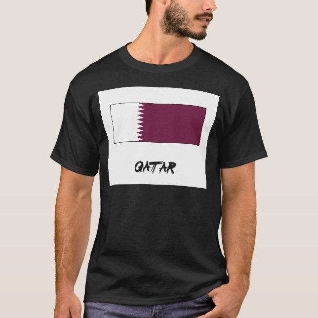 T-shirts Bandeira de Qatar (Frente)
