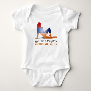 T-shirts Bandeira de Silhouette Girl armênia