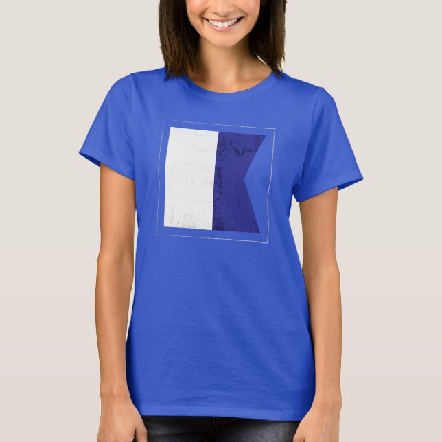 T-shirts Bandeira de sinal náutica da letra "A" (Frente)