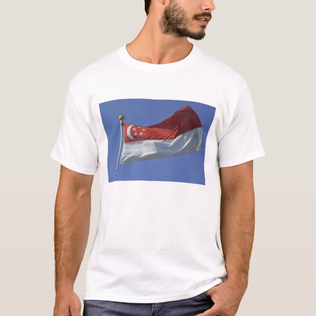 T-shirts Bandeira de Singapura (Frente)