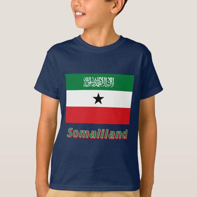 T-shirts Bandeira de Somaliland com nome (Frente)