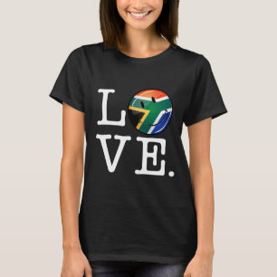 T-shirts Bandeira de sorriso de África do Sul do amor