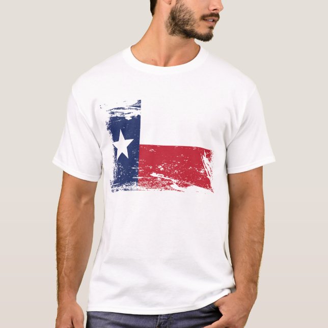 T-shirts Bandeira de Texas do Grunge (Frente)