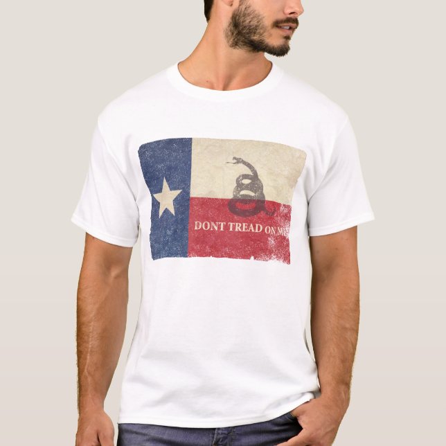 T-shirts Bandeira de Texas e de Gadsden (Frente)