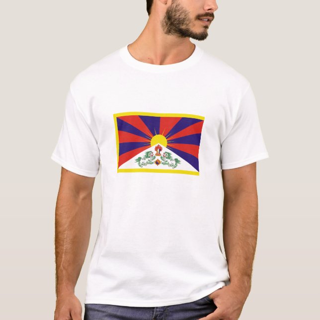 T-shirts Bandeira de Tibet (Frente)