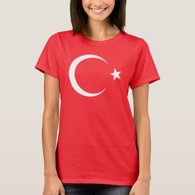 T-shirts Bandeira de Turquia (Frente)