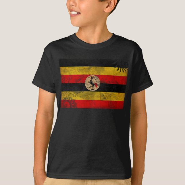 T-shirts Bandeira de Uganda (Frente)