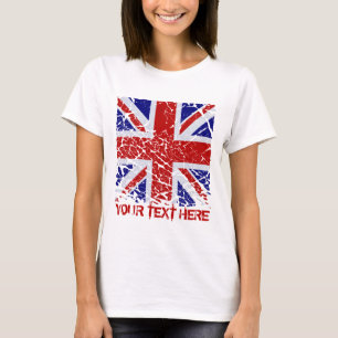 T-shirts Bandeira de Union Jack da casca Do Reino Unido