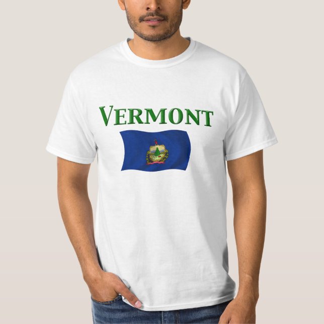 T-shirts Bandeira de Vermont (Frente)