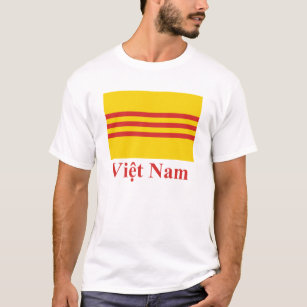 T-shirts Bandeira de Vietnam sul com nome no vietnamita