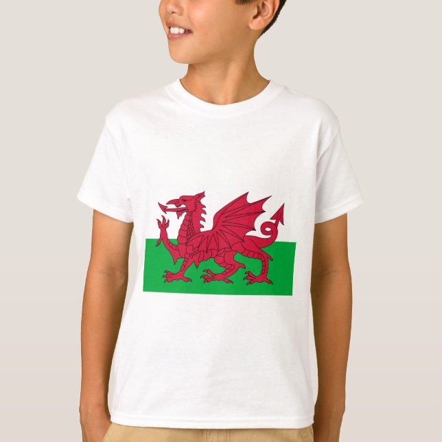 T-shirts bandeira de wales (Frente)