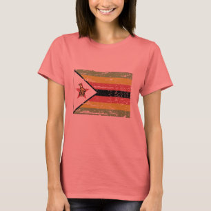 T-shirts Bandeira de Zimbabwe do vintage