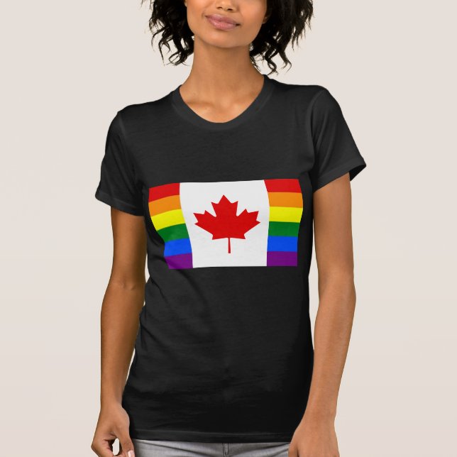 T-shirts Bandeira do arco-íris de Canadá (Frente)