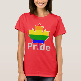 T-shirts Bandeira do Arco-íris do Orgulho Gay do Canadá Fol