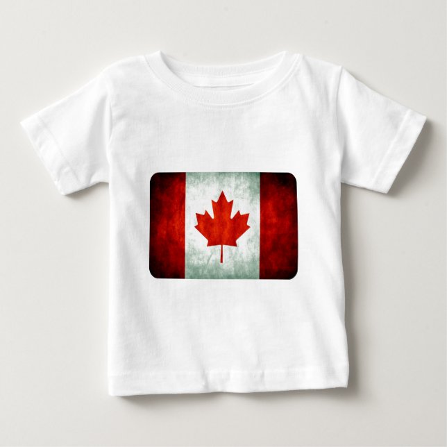T-shirts Bandeira do Canadá Desgastada (Frente)