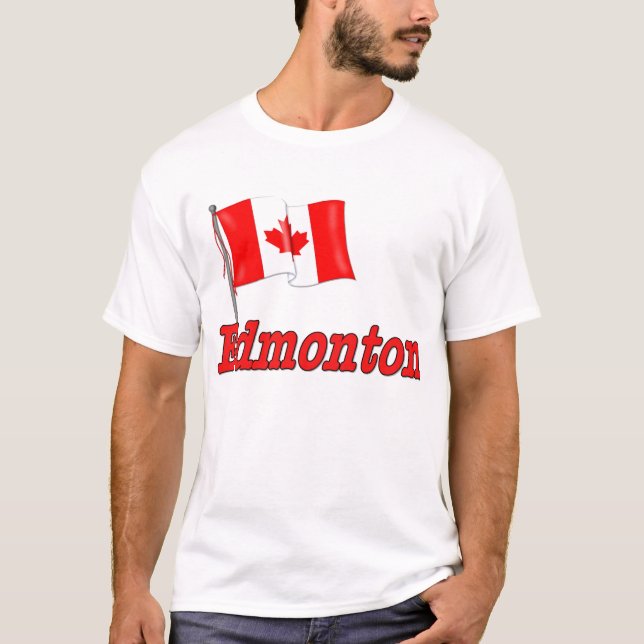 T-shirts Bandeira do Canadá - Edmonton (Frente)